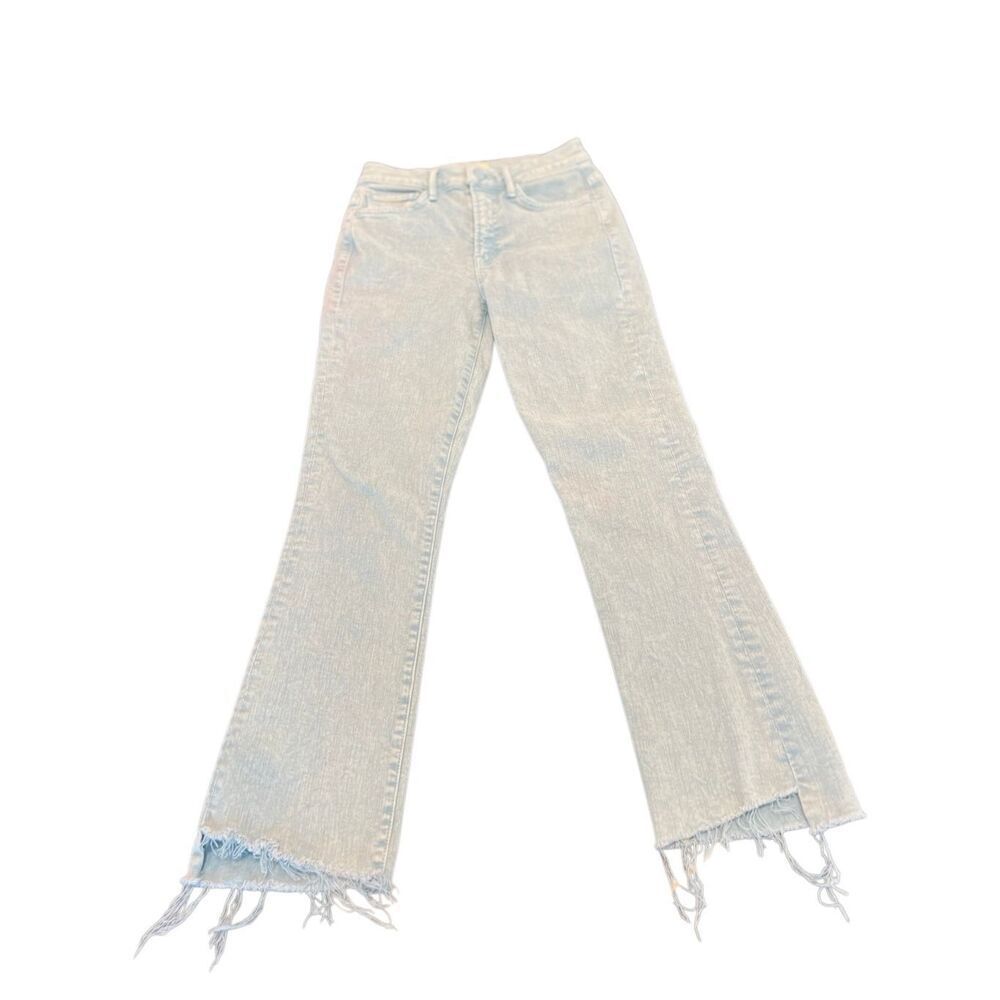 Mother Women's The Insider Crop Step Fray Denim Jeans Light Wash Blue Size 23